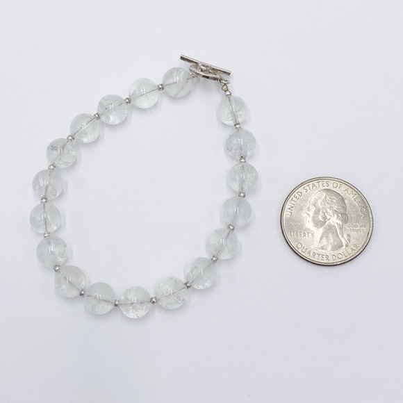 Quartz Gemstone Beaded Sterling Silver Bracelet - Picture 3 of 5